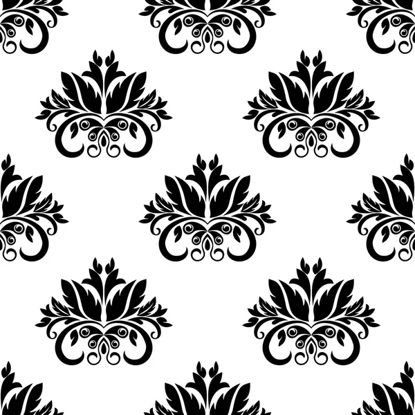 Damasco floral sin costura patrón de fondo — Vector de stock