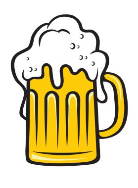 Tankard of beer with a big frothy head clipart