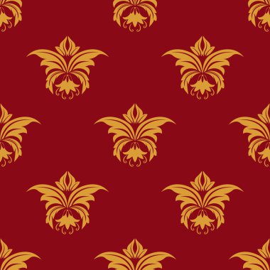 kahverengi ve sarı sorunsuz çiçek desenli