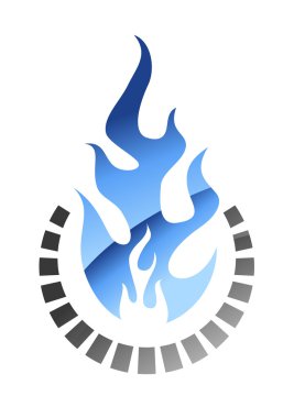 mavi renkli gaz alev