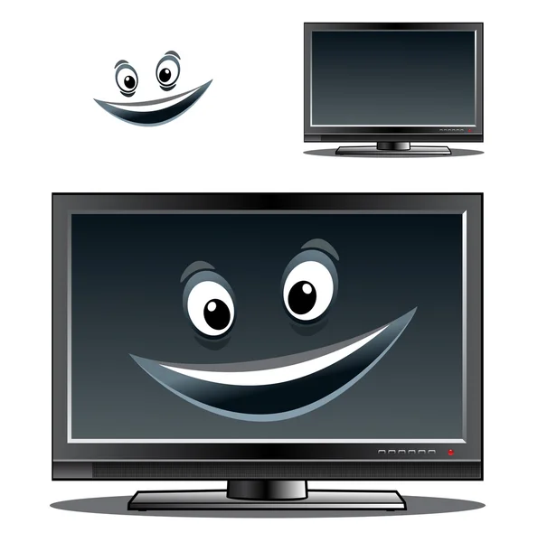 Szczęśliwy komputer monitor lub tv scren — Wektor stockowy