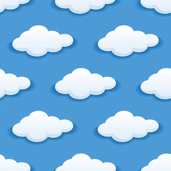 Fondo sin costuras con nubes esponjosas — Vector de stock