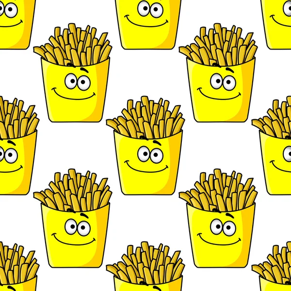 Smiling takeaway papas fritas sin costuras — Vector de stock