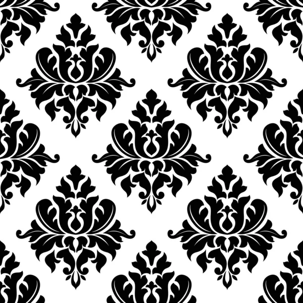 Damas motif floral sans couture — Image vectorielle