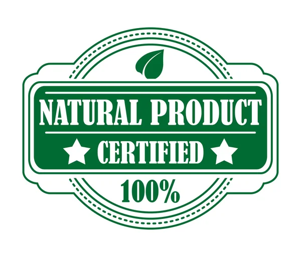 Etiqueta de produto natural de cor verde —  Vetores de Stock