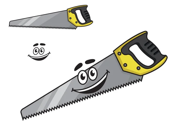 Cartoon handsaw with a happy smile — Stock Vector