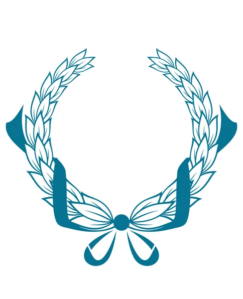 Coroa circular folheada da cor azul — Vetor de Stock