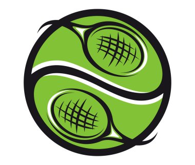 Tenis topu raket simgesi