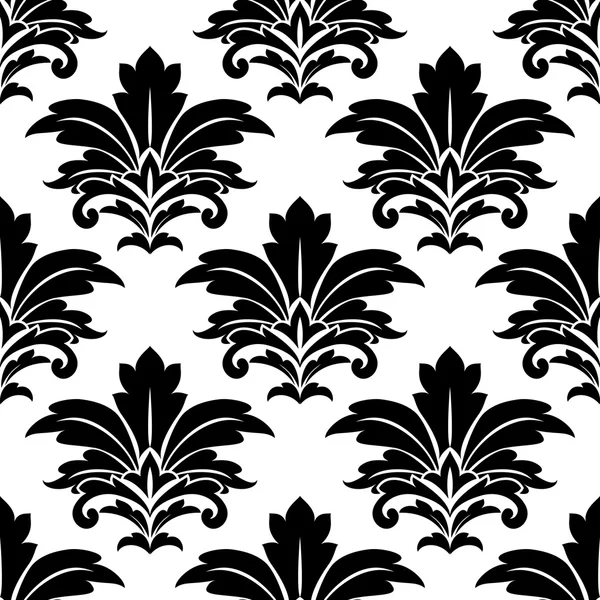 Black and white seamless damask pattern — Stock Vector