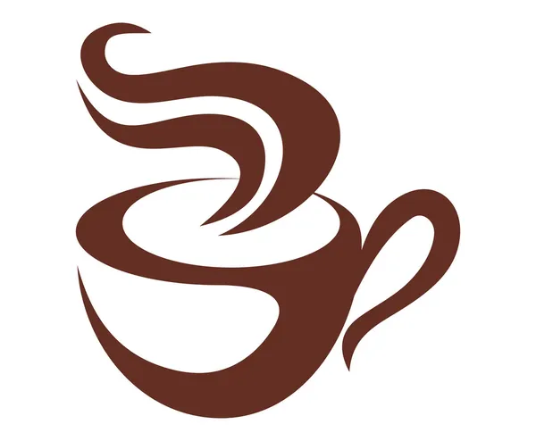 Icono café o té marrón y blanco — Vector de stock