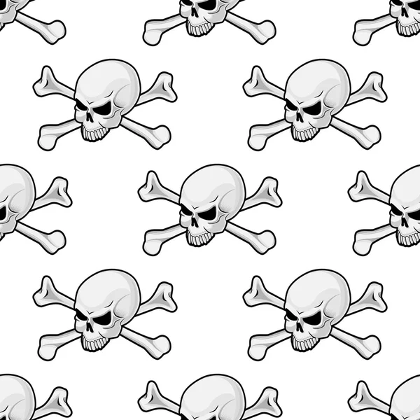 Skull and cross bones seamless pattern — Stock Vector