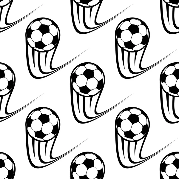 Seamless pattern of speeding soccer balls — Stock Vector