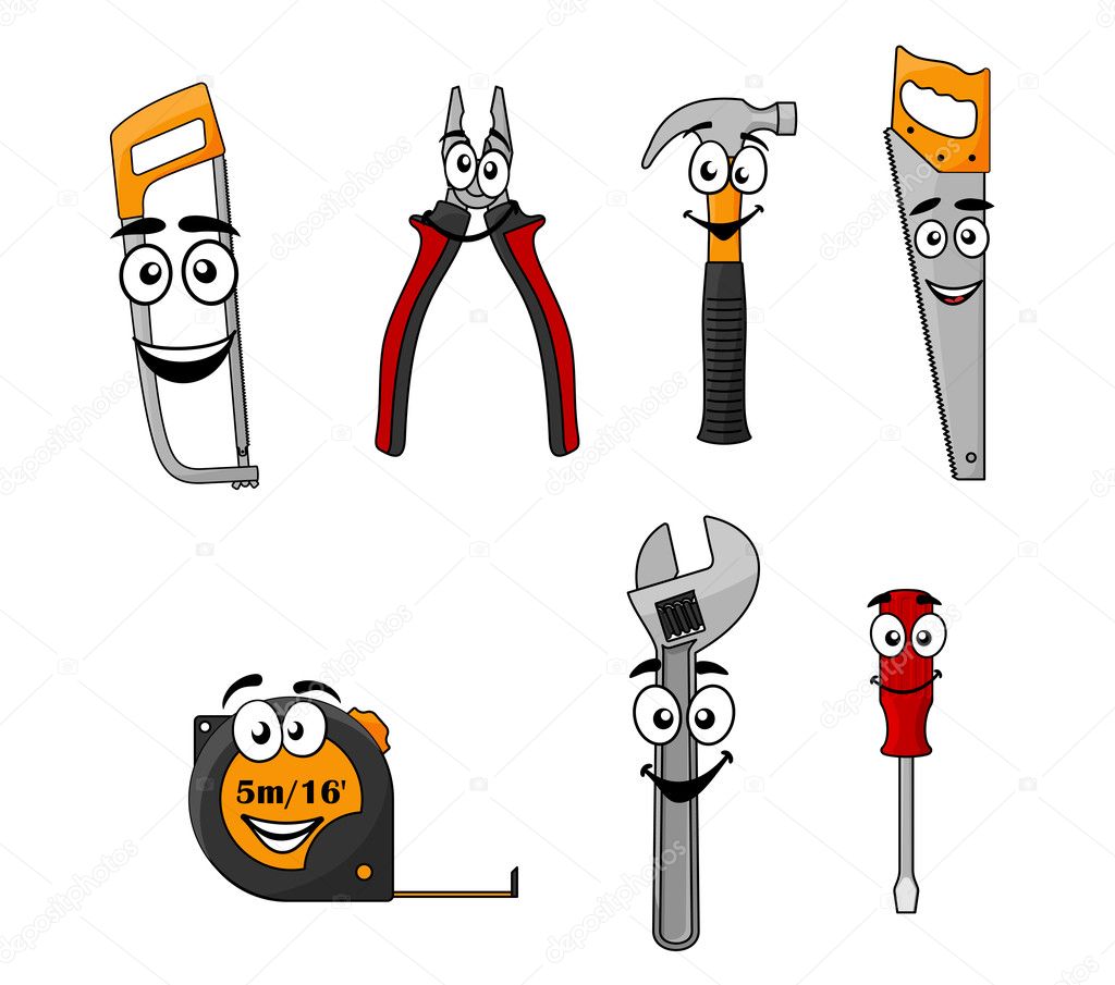 Set of cartoon DIY hand tools