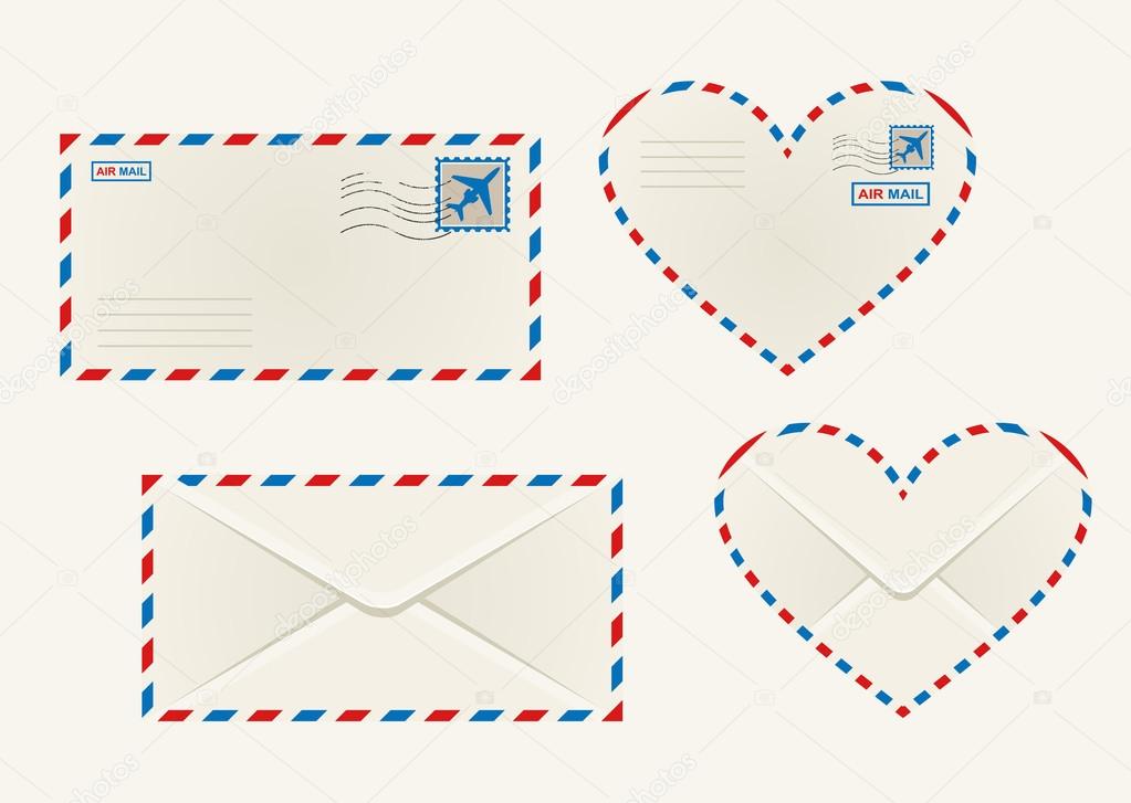 Different airmail envelopes