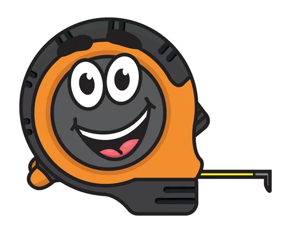 Builders tape measure with a big happy smile — Stock Vector