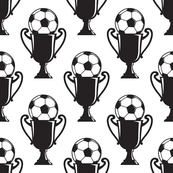 Voetbal champions trophy naadloze patroon — Stockvector