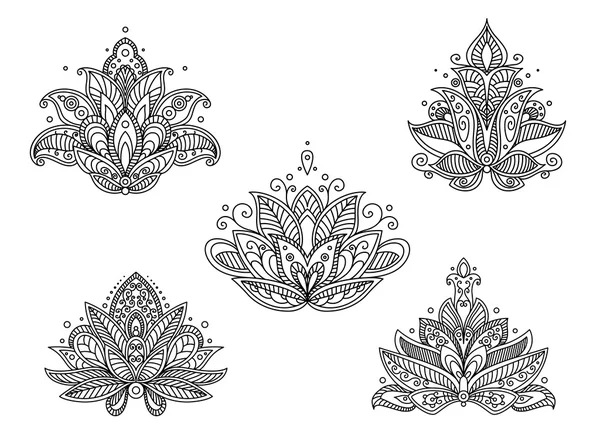 Ensemble de fleurs de paisley persan — Image vectorielle