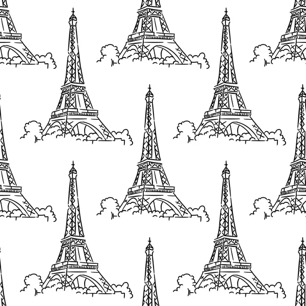 Torre Eiffel patrón de fondo sin costuras — Vector de stock