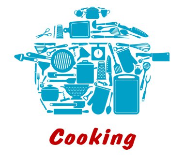 Cooking icon with kitchen utensil
