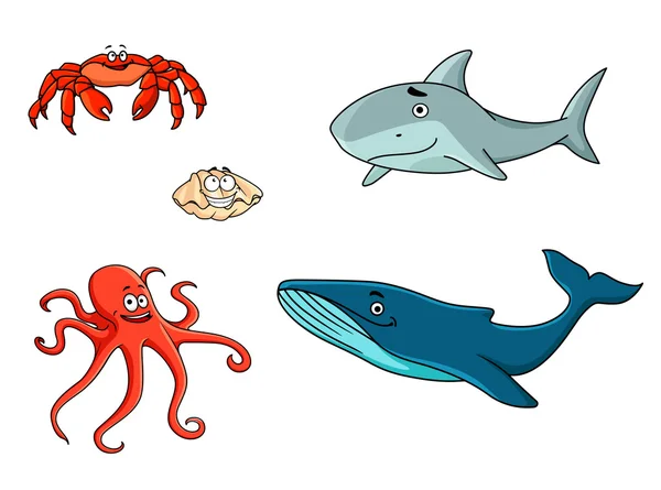 Conjunto de animais marinhos vivos —  Vetores de Stock
