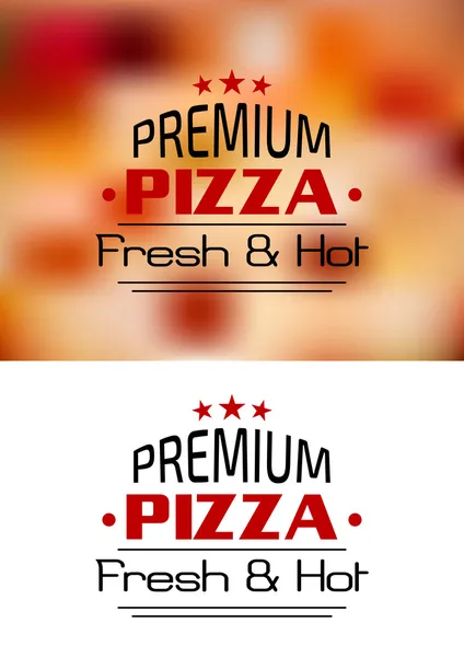 Design Premium pizza plakat świeże i gorące — Wektor stockowy