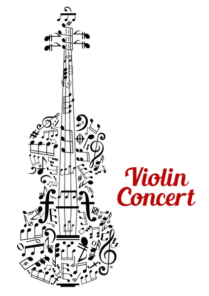 Kreatív hegedű koncert poszter design — Stock Vector