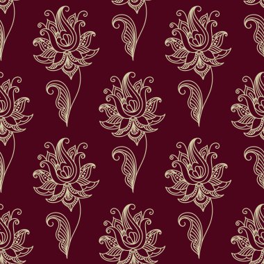 Paisley sorunsuz çiçek desenli