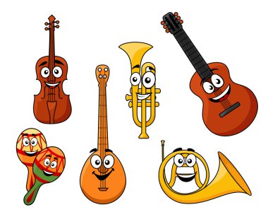 Set of musical instruments clipart