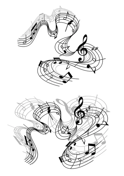 Музыкальные композиции с нотами — стоковый вектор