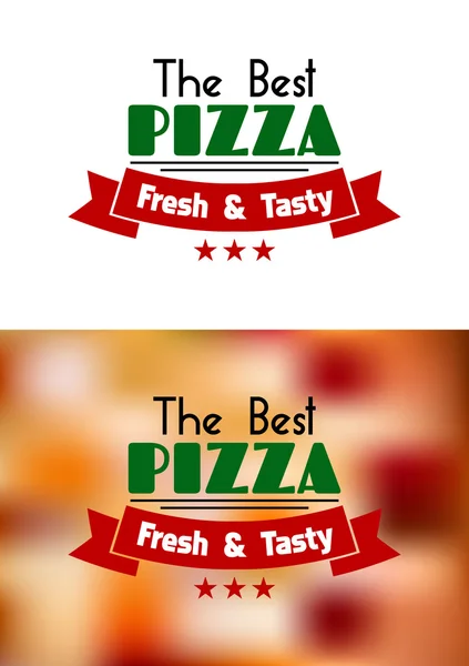 Świeże i smaczne pizza etykiety — Wektor stockowy