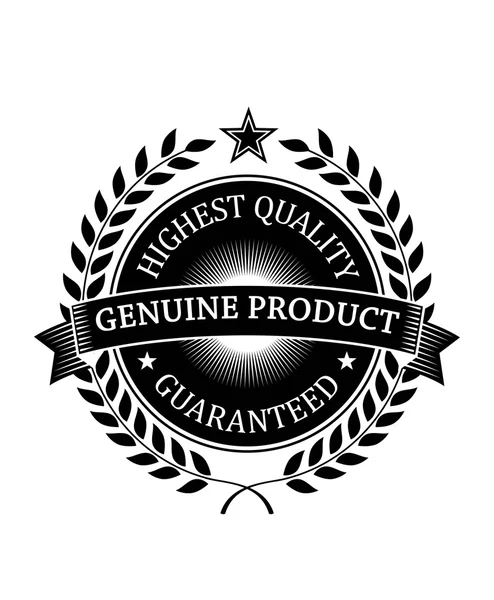 Highest Quality Guaranteed Genuine label — Stock Vector