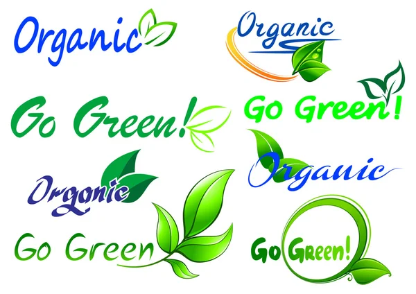 Go Green icons and symbols — Stock Vector