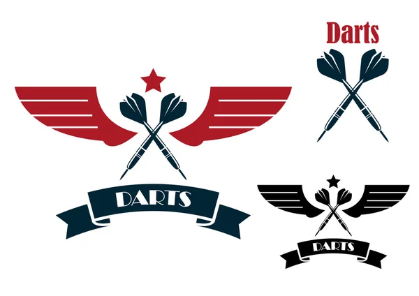 Darts Embleme und Symbole — Stockvektor