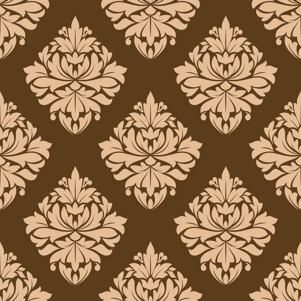 Floral seamless brown arabesque pattern — Stock Vector