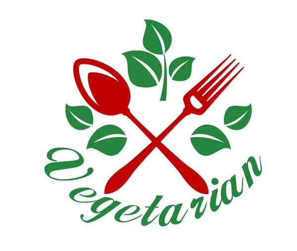 Vegetáriánus étterem jele — Stock Vector