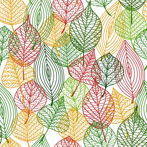 Autumnal leaves seamless pattern — Stock Vector