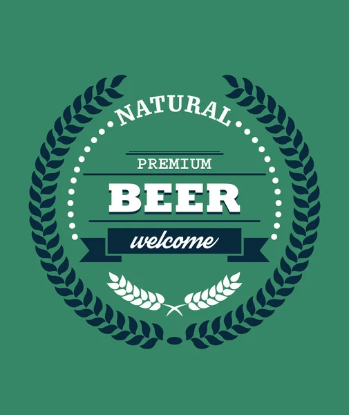 Etiqueta de cerveza Premium Natural — Archivo Imágenes Vectoriales