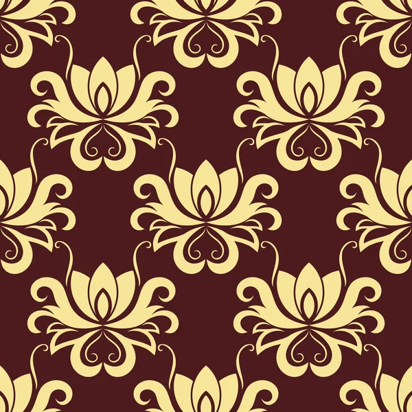 Beige et violet motif floral sans couture — Image vectorielle