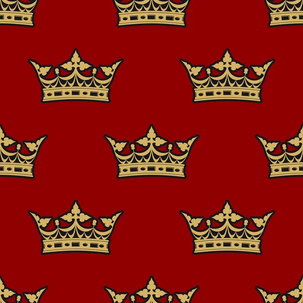 Golden crown seamless background pattern — Stock Vector