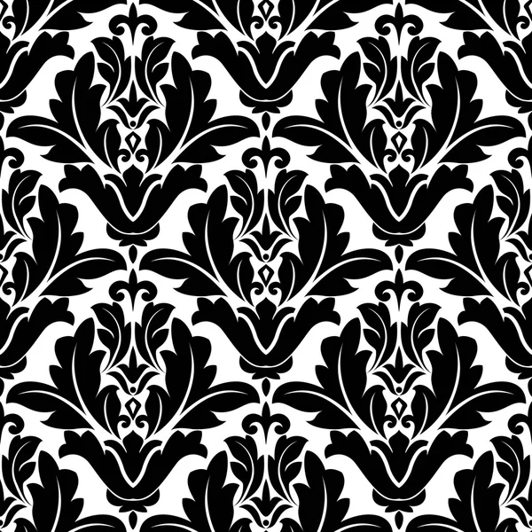 Damas motif floral sans couture — Image vectorielle