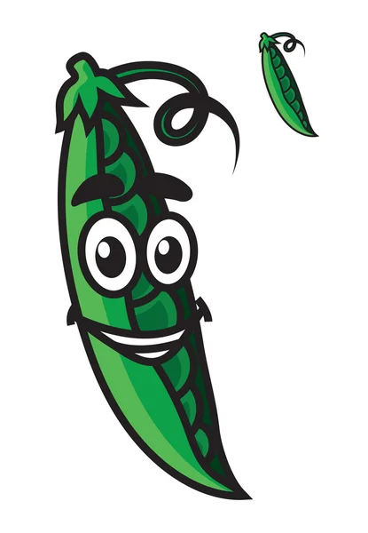 Cute fresh green peas vegetable — Stock Vector