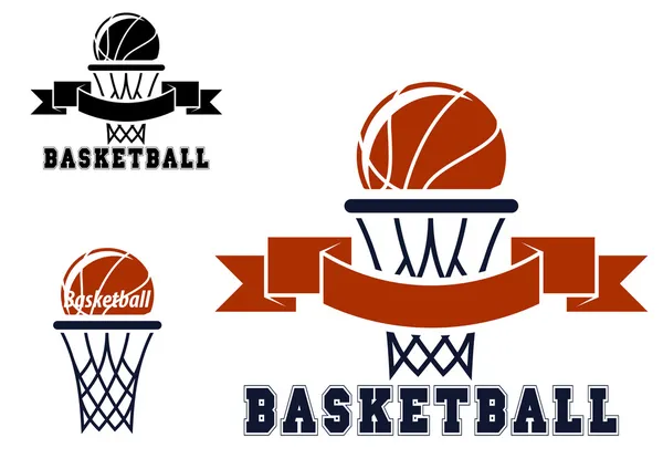 Basketball emblems and symbols — Stock Vector