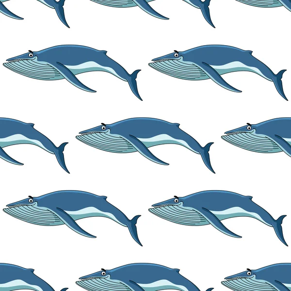 Bezszwowe tło wzór niebieski wielorybów — Wektor stockowy