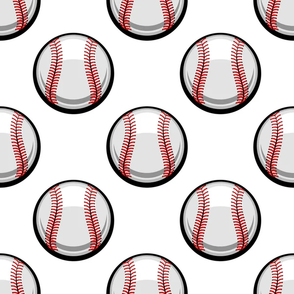野球のボールのシームレスなパターン — ストックベクタ