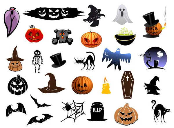 Set of Halloween icons — Stock Vector