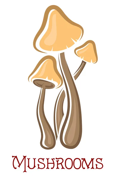 Champignons de la forêt de dessins animés — Image vectorielle