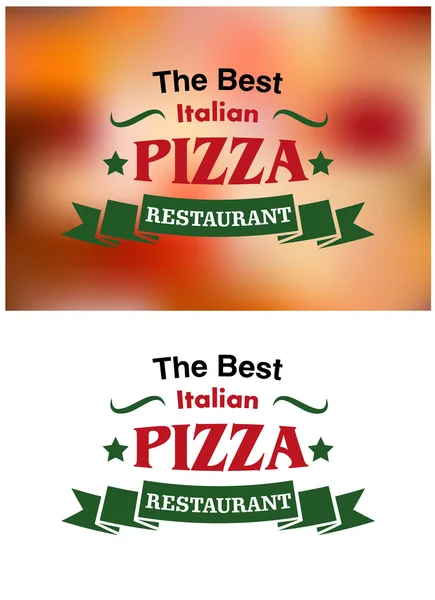 Olasz pizza restaurant szalagok és címkék — Stock Vector