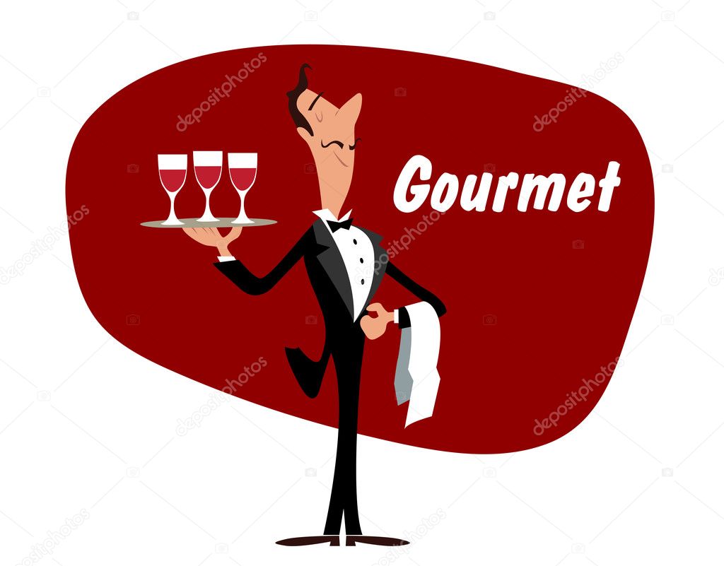 Elegant waiter with wineglasses