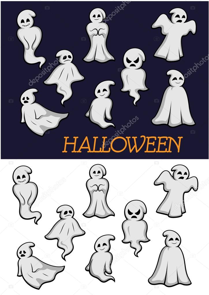 Cartoon Halloween ghosts