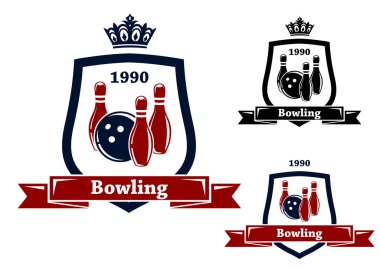 Üç bowling rozetleri veya Amblemler